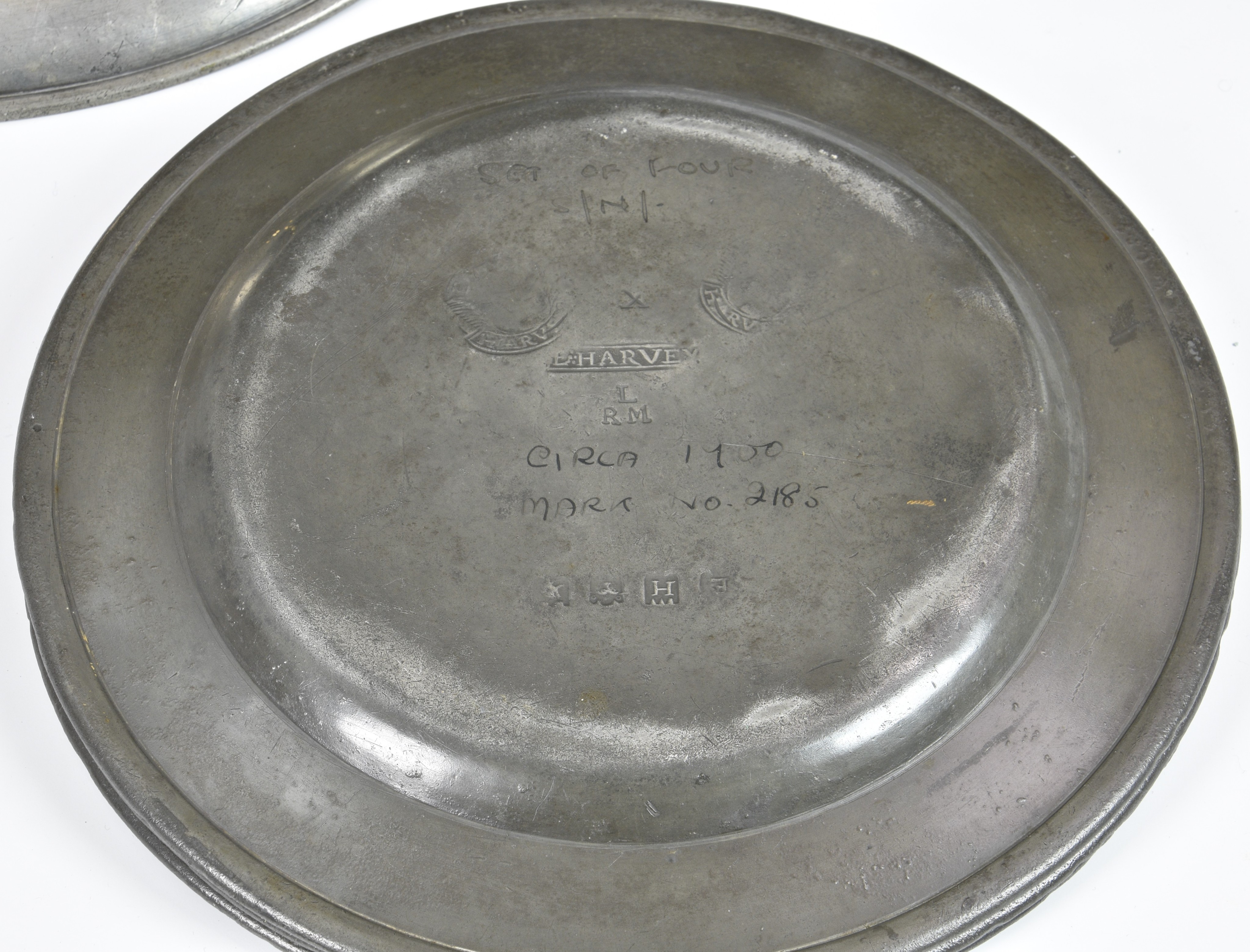 Four 18th century pewter plates - Image 2 of 4