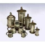 A graduated matched set of four French pewter measures