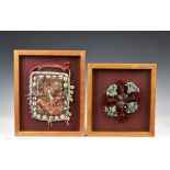 Two small framed Indian textiles made by Robari Tribe of Northwest India