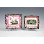 A 19th century Sunderland pink lustre plaque probably Scott of Southwick