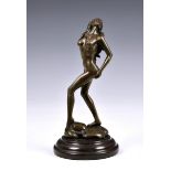 After Aldo Vitaleh - Contemporary bronze sculpture of a semi nude dancing woman