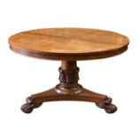 A William IV faded rosewood tilt-top breakfast table