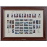 A framed set of reproduction Wills 'Waterloo' cigarette cards