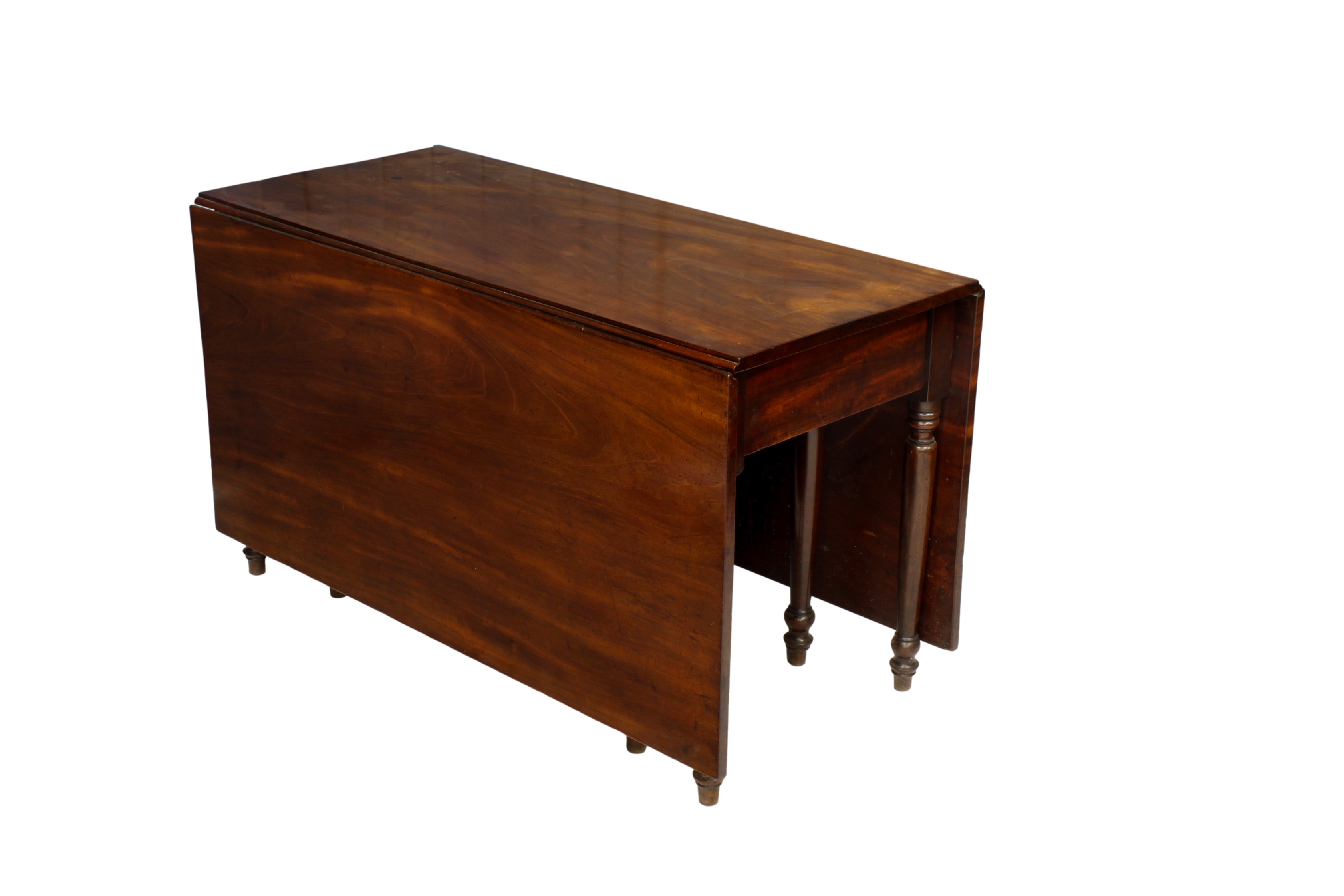 Elizabeth College interest - A good early 19th century mahogany dropflap dining table, the top and