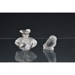 A Lalique Samoa frosted and clear glass scent bottle, with etched 'Lalique France' mark, of