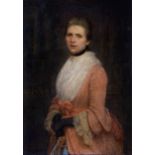 English School, late 19th century, Portrait of a Woman in a Pink Dress. * oil on canvas, signed