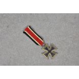 WWII German 1939 Iron Cross 2nd Class, with ribbon, un-marked ribbon ring. showing signs of