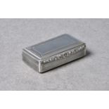 A George IV silver snuff box, Edward Smith, Birmingham, 1827, of rectangular form with rounded