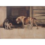 Arthur Wardle (British, 1860-1949), Study of dogs. * oil and pencil on canvas, signed faintly