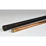 Guernsey sporting interest - A cased Billiard Cue, 'Champion Selected' by Willie Holt Limited,