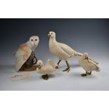 George McMonigle for Franklin Mint - a porcelain Barn Owl figure, c.1987, 9¾in. (24.75cm.) high;