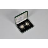 Royal Mint 1998 silver proof 50p two coin set, with certificate of Authenticity, cased.