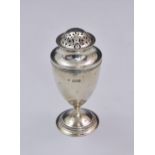 An Edwardian silver sugar caster, William Comyns & Sons, London, 1907, urn form, circular stepped