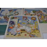 A collection of vintage Classroom colour plate Nursery Rhyme aids / posters (60), c. 1960, to