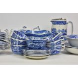 A part Copeland Spode dinner and tea service, 'Italian' pattern, comprising six dinner plates, six