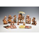 A collection of Juan Ferrandiz and Sarah Kay for Anri carved wooden figures, late 20th century,