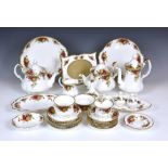 A Royal Albert Old Country Roses tea and coffee service, comprising two large teapots, a coffee pot,