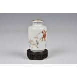 A Chinese famille rose porcelain miniature vase or large snuff bottle, probably early 20th