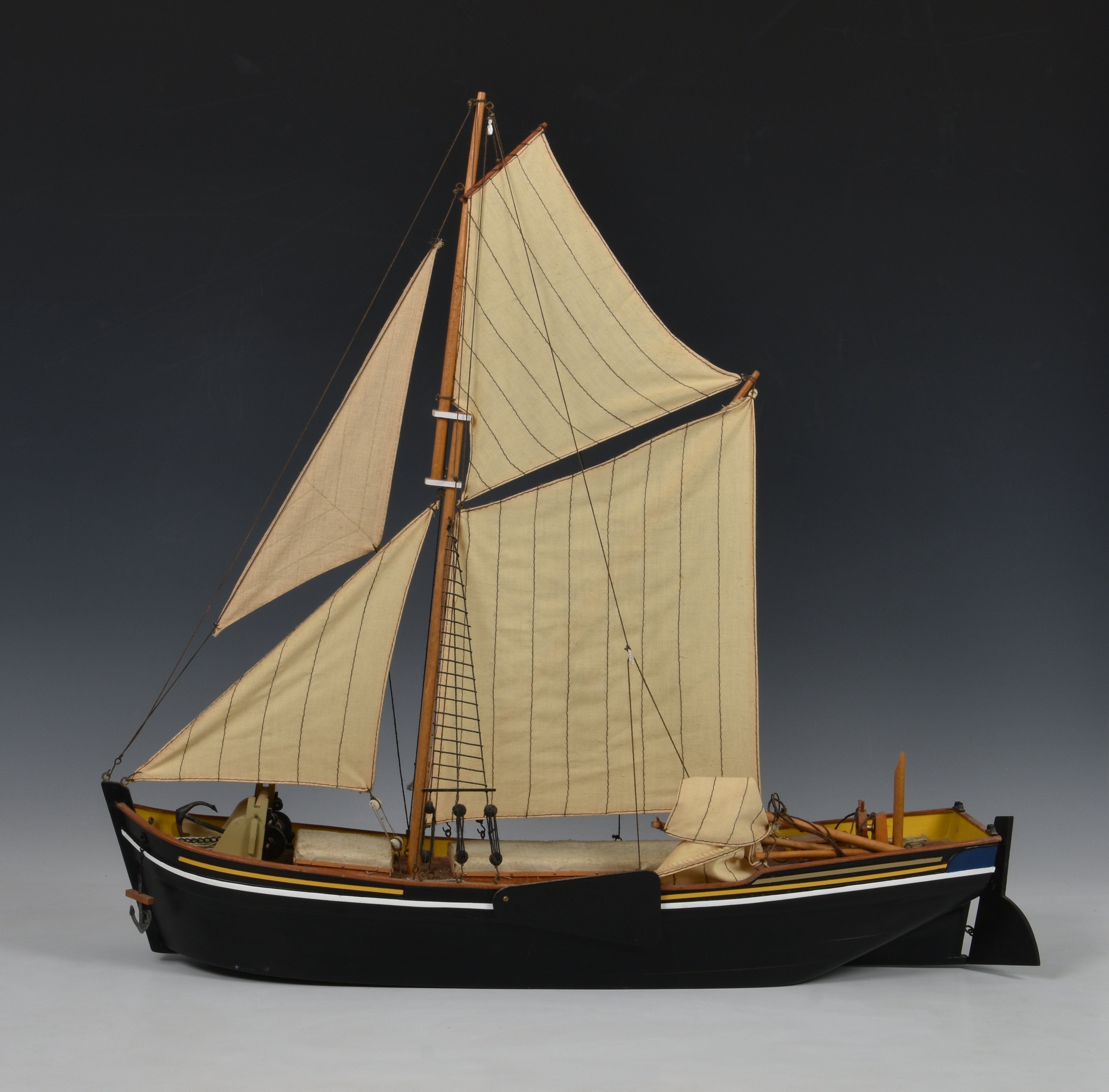 A scratch built model of a Scottish fishing boat 'Lisa Marie', well detailed, wooden built, named ' - Image 5 of 5