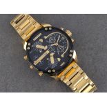 A Diesel Only The Brave Mr Daddy chronograph stainless steel bracelet wrist watch, ref. DZ 7333, the