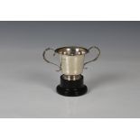 An Edwardian silver Guernsey style christening cup trophy, Nathan & Hayes, Chester 1906, of