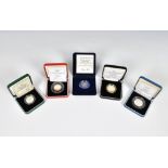 Royal Mint cased Silver Proof Piedfort coins (5), Royal Mint 2001 United Kingdom silver proof