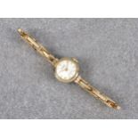 A 9ct gold ladies bracelet watch by Perona, hallmarked Edinburgh 1962, Marvin Cal.150 17J Incabloc