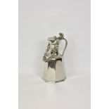 A Vintage Swiss 'JPJ Genève' Pewter or nickel plated milk Pitcher, of octagonal form, with rams head