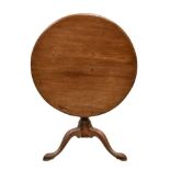 A George III mahogany tilt-top tripod table, 32in. (81.2cm.) diameter, 27½in. (69.8cm.) high.. *