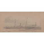 Lemon Hart Michael (British, 1824-1902), 'Yacht, Guernsey 1886' pencil and wash, signed with