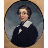 Late 19th century English School, Portrait of a young boy dressed as a sailor. oil on board, late