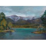 M. Willie (British, late 20th century), Loch Morlich. oil on hardboard, signed lower left and