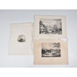 Three very rare etchings by and related to John Le Capelain (Jersey, 1812-1848),, 'Hougue Bie,