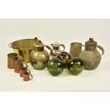 A collection of various Guernsey brass & copper etc, to include various Guernsey cans, one marked to