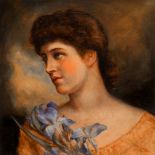 English School (late 19th century), Portrait of Lillie Langtry (Jersey, 1853-1929) Oil on canvas, 17