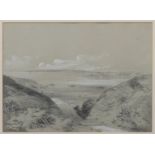 Circle of Paul Jacob Naftel (British, mid-19th century), "Guernsey from Sark" pencil, heightened