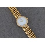 A ladies Michel Herbelin gold plated dress watch, ref. 7065.B, c.2001, the mother-of-pearl dial with
