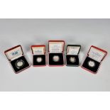 Royal Mint - Five cased Silver Proof Piedfort coins, comprising a 1995 WW2 £2; 2000 150 years of