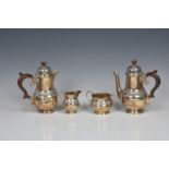An Elizabeth II silver four piece coffee set, Charles S Green & Co Ltd, Birmingham, 1957/59,