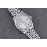 A Rolex Oyster-Perpetual Datejust stainless steel automatic gents bracelet watch, 1970s, ref.1603,