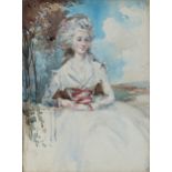 English School (late 19th / early 20th century), Portrait of a lady. watercolour, unfinished,