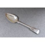 A Channel Islands silver fiddle pattern table spoon, maker's mark T.DG J.LG struck once(Thomas de