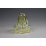 A Victorian vaseline glass Art Nouveau style lamp shade, of sinuous, bell flower outline, designed