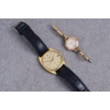 A mid-century ladies 9ct gold cased Accurist wrist watch, hallmarked Edinburgh 1949, manual wind,