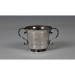 An 18th century Channel Islands silver christening cup, overstruck maker's mark TM (unknown,