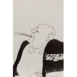 Edmund Blampied R.E., R.B.A. (Jersey, 1886-1966), Caricature of Sir Winston Leonard Spencer