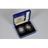 Royal Mint 1992 -1993 silver proof Piedfort 50p two coin set, with certificates of Authenticity,