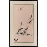 Molly Parker known as Lan Mo-Li (Jersey, 20th century), Prawns. * Chinese ink on paper, signed upper