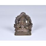 An Indian white metal model of Ganesh, probably early 20th century, the base stamped 'A.G.S',