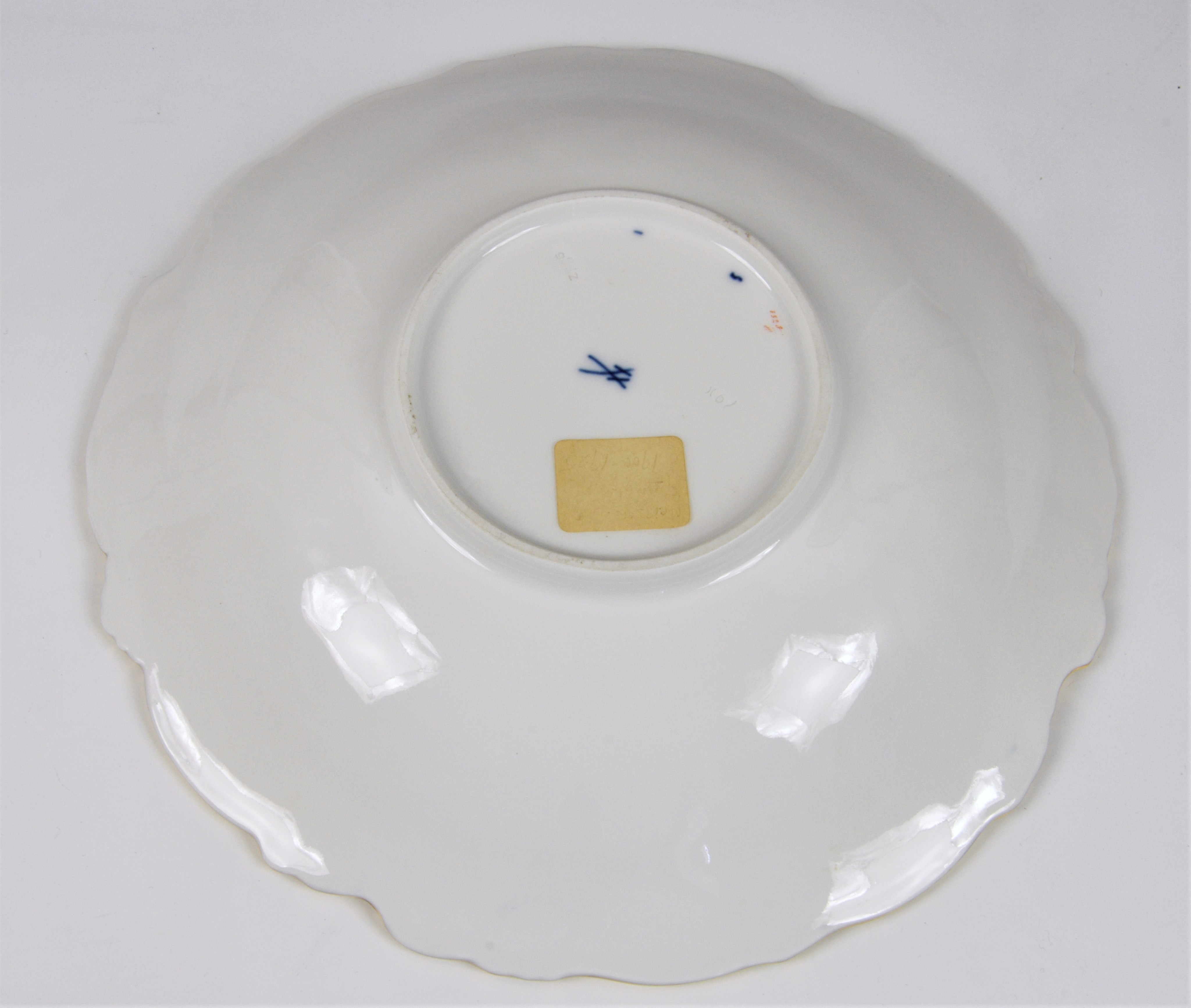 A 20th century Meissen bowl, deep blue and white ground, hand-painted floral spray and gilt enriched - Image 2 of 4